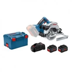 Scie circulaire 18V Bosch GKS 18V-57 G + 2 batteries 5,5 Ah + chargeur + coffret L-BOXX - 06016A210C