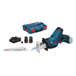 Scie sabre 12V Bosch GSA 12V-14 + 2 batteries 2.0 Ah + chargeur + coffret L-Boxx - 060164L90D