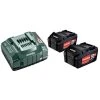 Set de base 2 batteries Metabo Li-Power 18 V - 5,2 Ah + chargeur ASC 145