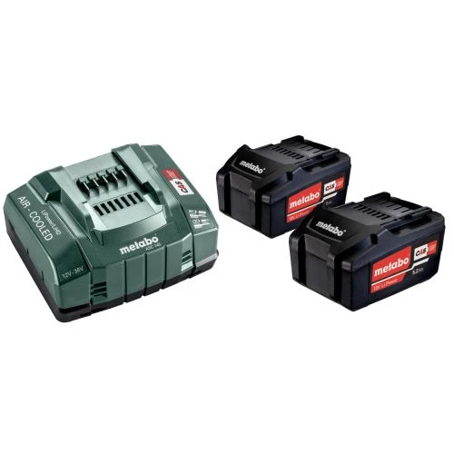 Set de base 2 batteries Metabo Li-Power 18 V - 5,2 Ah + chargeur ASC 145