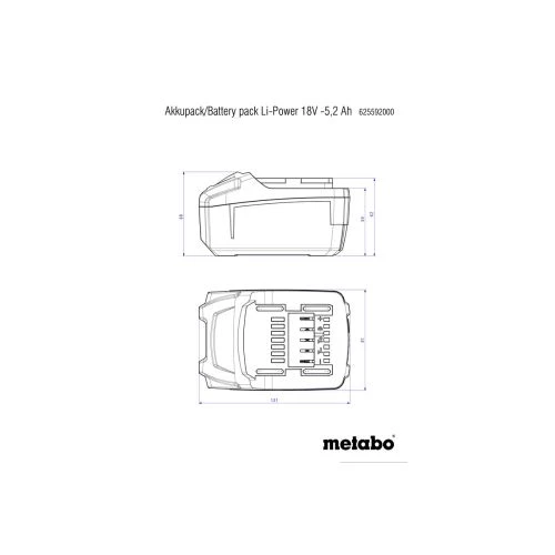 Batterie Metabo LI-POWER 18 V 5.2 Ah - 625592000 – Image 4