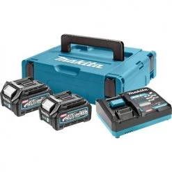 Pack énergie Makita Max XGT Lithium-Ion (2 batteries 2,5 Ah + chargeur) 40 V + coffret MAKPAC