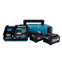 Pack énergie Makita Max XGT Lithium-Ion (2 batteries 4 Ah + chargeur) 40 V + coffret MAKPAC