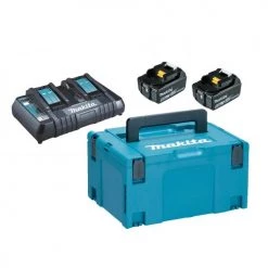 Pack énergie Makita LI-ION (2 batteries 5 Ah BL1840B + chargeur DC18RD) 18 V + coffret MAKPAC