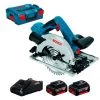 Scie circulaire 18V Bosch GKS 18V-57 G Professional + 2 batteries 4 Ah + chargeur + L-BOXX - 06016A2106