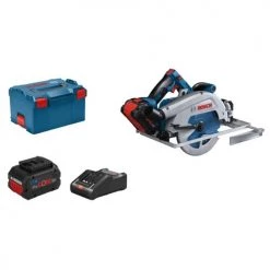 Scie circulaire 18V Bosch GKS 18V-68 GC + 2 batteries 8 Ah + chargeur + coffret L-BOXX - 06016B5101