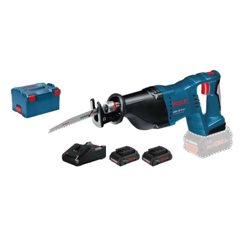 Scie sabre 18V Bosch GSA 18V-LI + 2 batteries ProCore 18 V 4 Ah + chargeur + L-Boxx - 060164J00Q