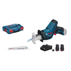 Scie sabre 12V Bosch GSA 12V-14 + 2 batteries 3.0 Ah + chargeur + coffret L-Boxx - 060164L90Y