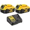 Pack 2 batteries Dewalt Li-ion XR 18 V 4.0 Ah DCB182 + chargeur XR multi-voltage DCB115