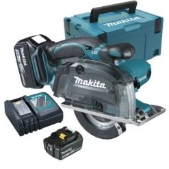 Scie circulaire à métaux 18V Makita DCS552RTJ + 2 batteries BL1850 Li-Ion 5 Ah + Coffret MAKPAC 3