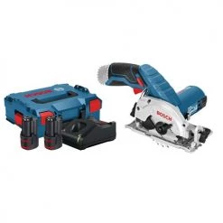 Scie circulaire 12V Bosch GKS 12V-26 + 2 batteries 3 Ah + chargeur + coffret L-BOXX - 06016A100Y