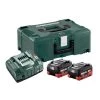 Set de base 2 batteries Metabo LiHD 18 V - 5,5 Ah + chargeur ASC 145 + coffret METABOX 145