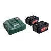 Set de base 2 batteries Metabo Li-Power 18 V / 4 Ah + chargeur ASC 55 - 685050000