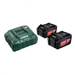 Set de base 2 batteries Metabo Li-Power 18 V / 4 Ah + chargeur ASC 55 - 685050000